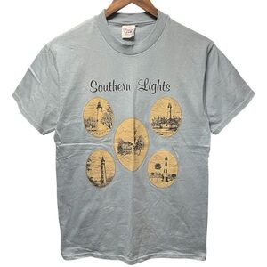 vintage 90s southern lights lighthouse graphic historic short sleeve T-shirt